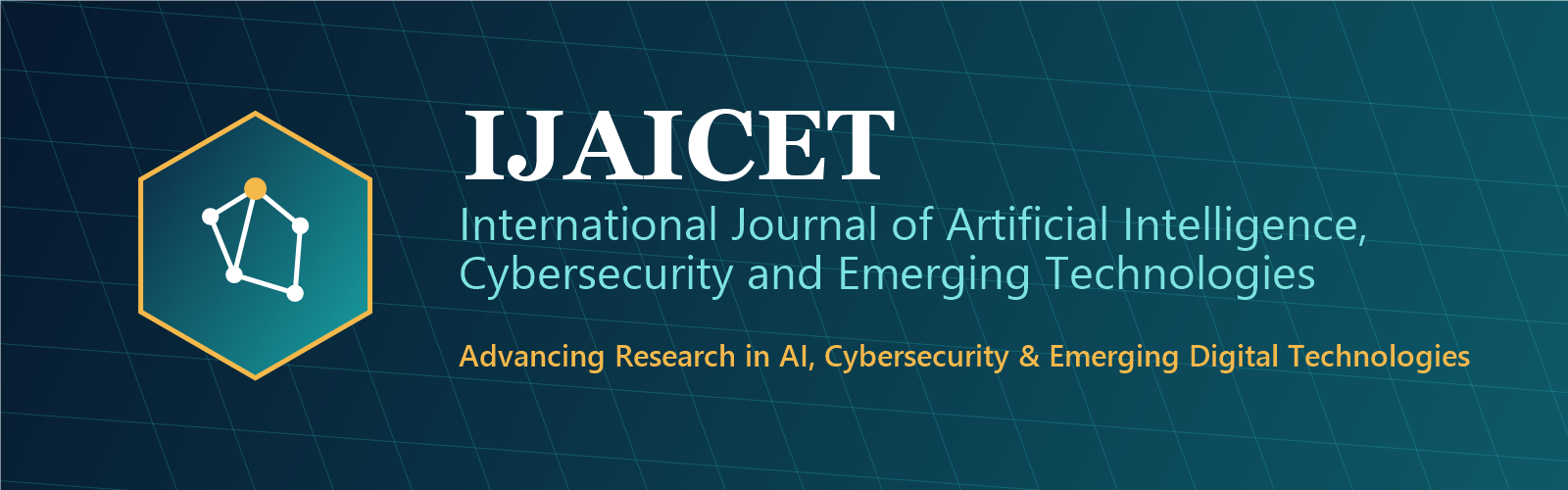 IJAICET homepage banner for an artificial intelligence and cybersecurity research journal